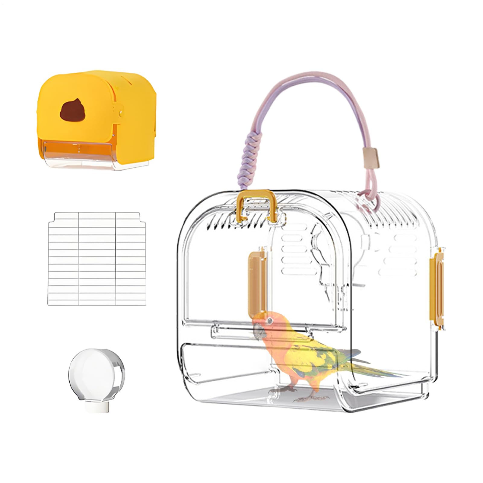 Cage de voyage pour oiseaux en métal robuste et habitat de jeu élégant