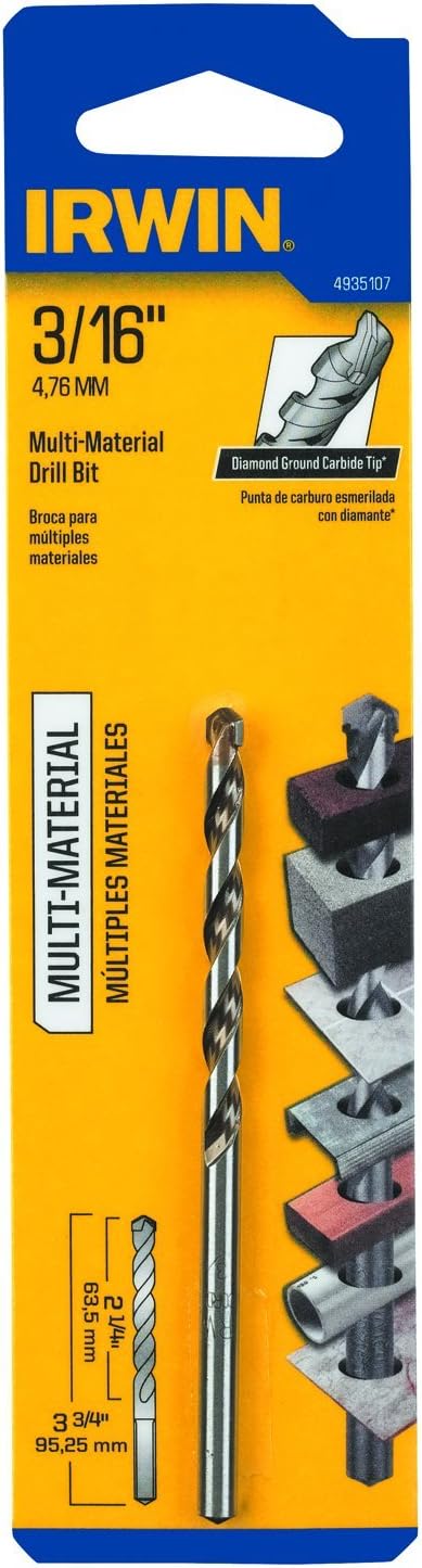 Tools DRILL BIT 3/16"X3-3/4" MULTI MATERIAL