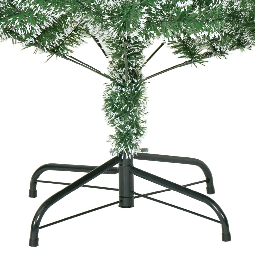 Árbol de Navidad artificial nevado 240 cm con 1300 puntas PET soporte de metal estable diseño moderno verde blanco para decoración interior Navidad