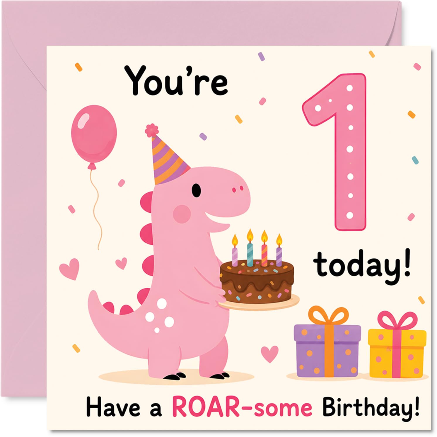 Playful 1st Birthday Card, Roar into Your Big Day