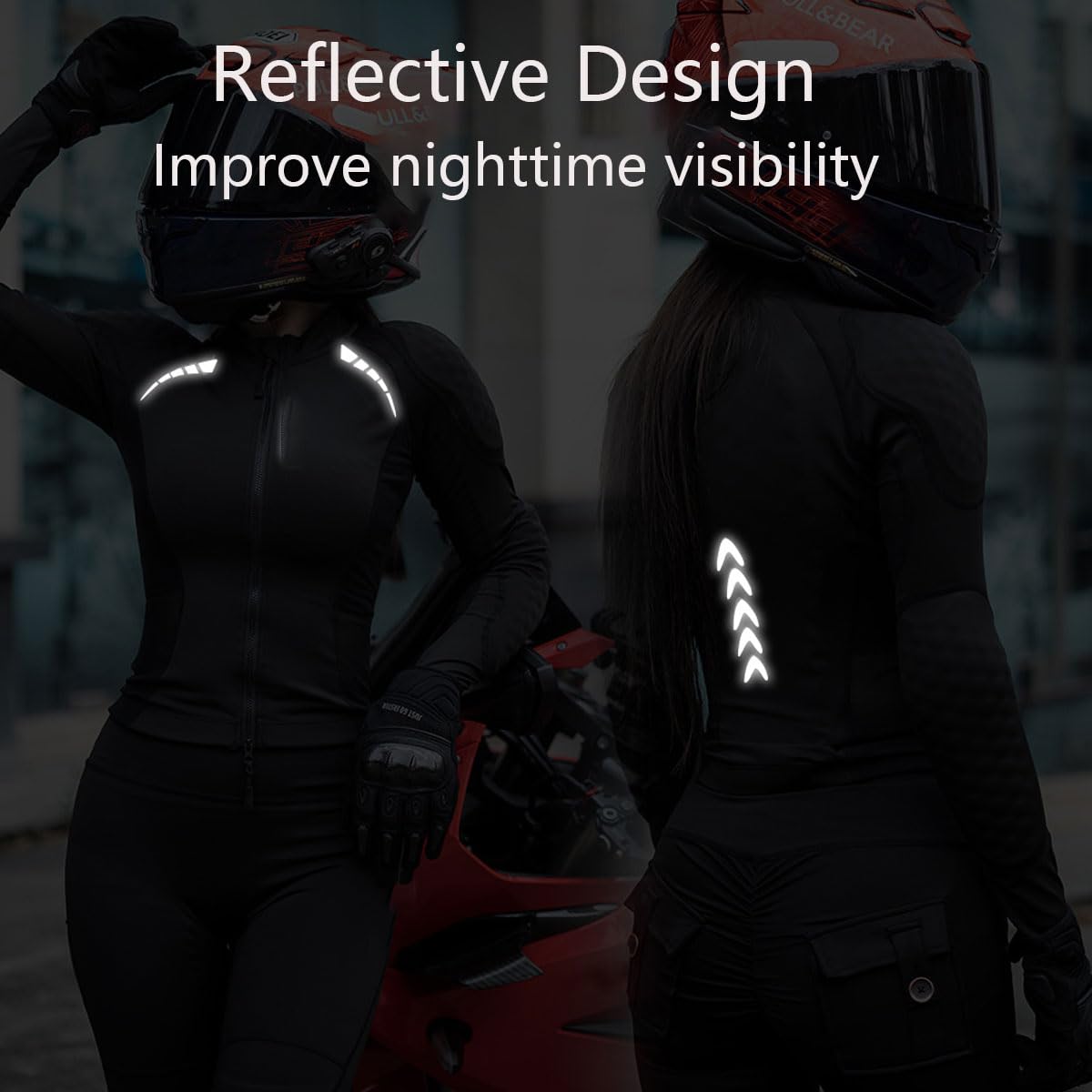 Completo Giacca e Pantaloni da Moto in Mesh Traspirante per Donna con Protezioni Certificate CE, Abbigliamento Protettivo Anti-Impatto per la Guida Estiva(Size:M,Color:Nero)