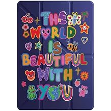 Apple iPad Mini 7 8.3" ile Uyumlu K l f, Kalem B lmeli, Uyku Modlu, Tri Folding, Lacivert worldisbeautiful-mini7-83