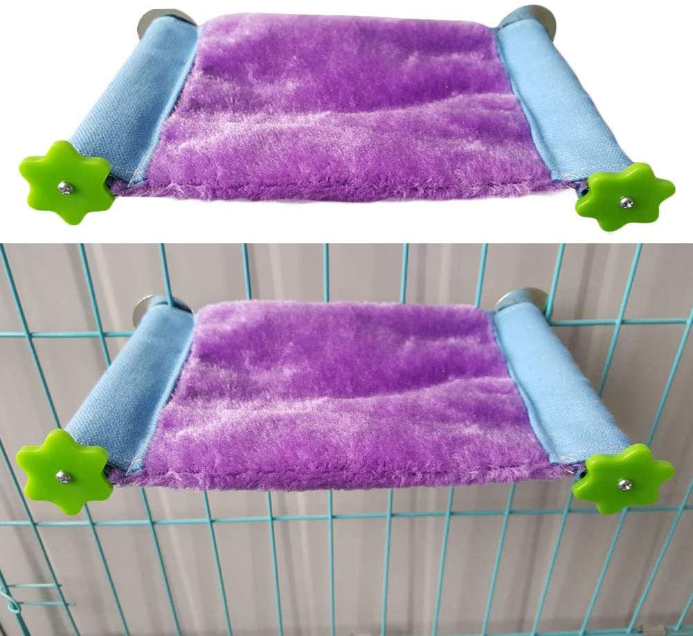 Wonninek Warm Bird Nest House Bed Hut Mat Hammock Toy for Parrots Budgie Parakeet Cockatiel Conure Cockatoo African Grey parrot (S, Purple)