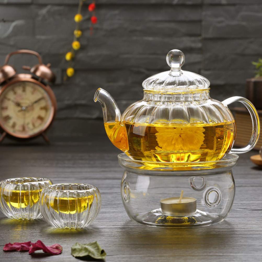 Teapot Warmer, Tea Pot Tea Light Heater, Heatproof Borosilicate Glass Tea Warmer, Teapot Heater with Tealight Holder (Assorted Color) - Image 3