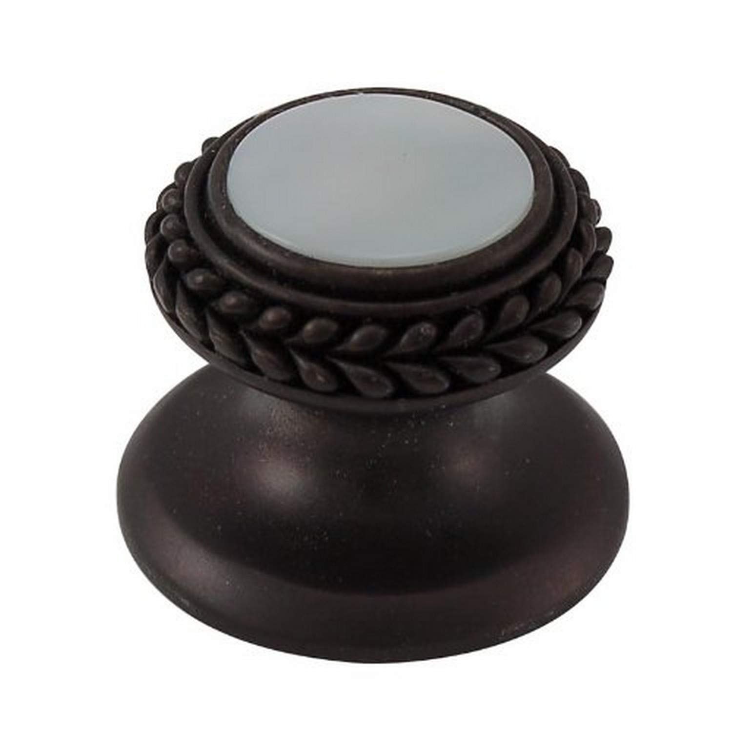 Vicenza Designs K1146 Mother of Pearl Gioiello Round Stone Insert Style 7 Knob, Small, Oil-Rubbed Bronze