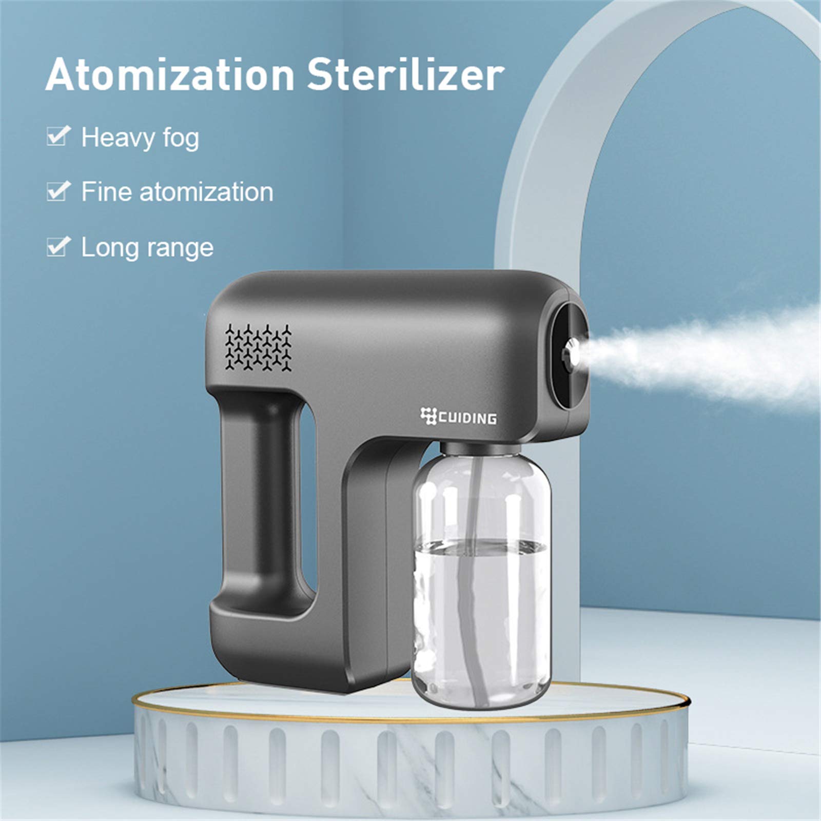 ZYC Pulverizador eléctrico de 400 ml, luz Azul, máquina nebulizadora portátil, Pistolas de pulverización de Vapor Nano, desinfección del hogar del Hospital