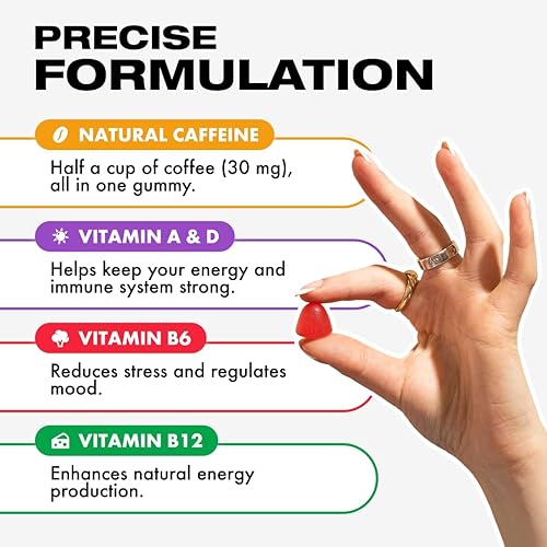 Miniatura 3 de Energy Bytes Gomitas de cafeína  Masticables de energía instantánea para correr, ciclismo y rendimiento deportivo  Veganas, bajas en azúcar  Paquete