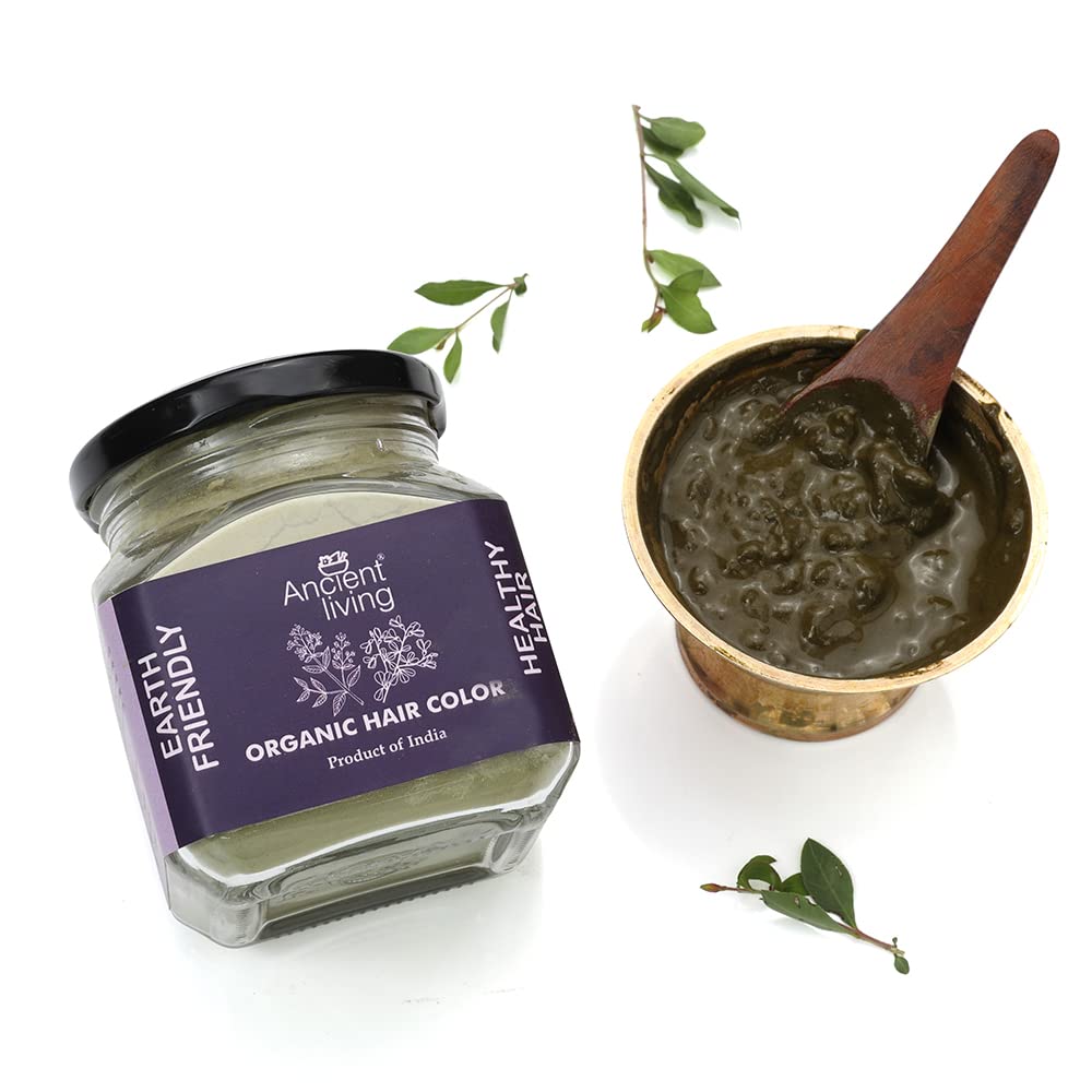 Ancient Living Organic Black Hair Color Pure Henna and Indigo Leaf Powder 100 gm Jar | Anti-Dandruff & Hair Strengthening | All Hair Types | Men & Women | Sulfates &Parabens Free | - Image 2 thumbnail