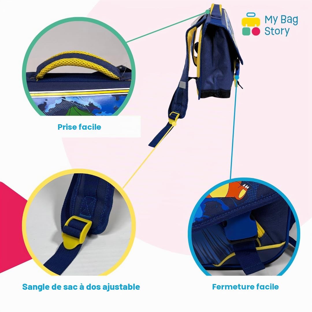 mybagstory | Cartable Pokémon | 2 Compartiments | Bleu 32x13x39 cm