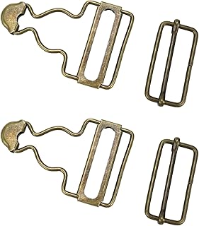 Pastlla 2 Pairs Overall Buckles Metal Suspender Replacement Antique Metal Adjustable Overall Braces Buckles Replacement DIY No-Sew Button Accessories for Overall Bib Pants Trousers Jeans Cotton Jacket