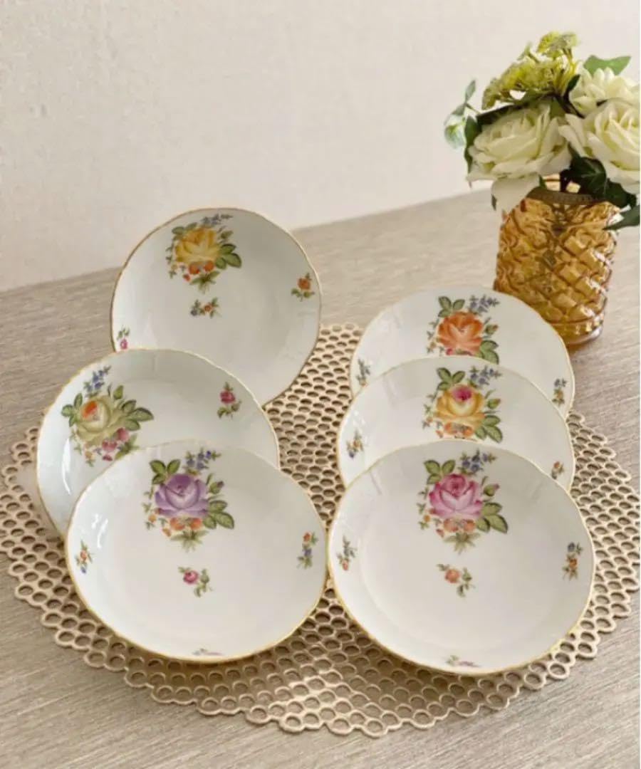 【新品】Herend ヘレンド ペティローズブーケ フルーツボウル 6枚セット Herend ヘレンド ペティローズブーケ フルーツボウル 6枚セット ☆お