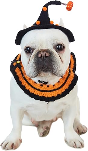 Miniatura 5 de Sombreros de Halloween hechos a mano para gatos, sombrero de ganchillo para mascotas, sombrero de perro de maestro de Halloween, gorra de gato,