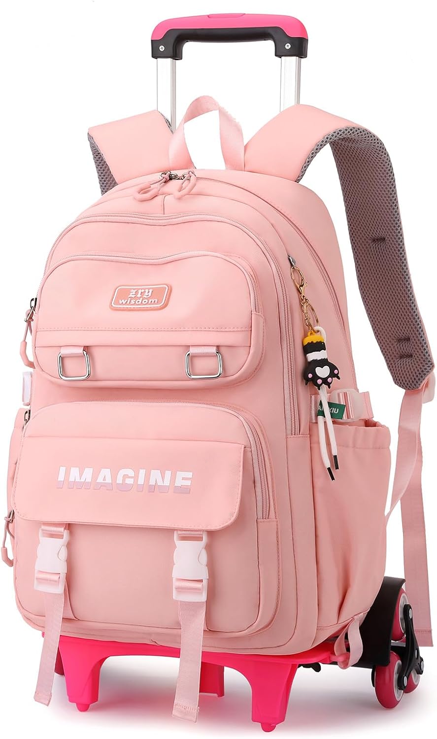 IvyH Children&rsquo;s Wheeled Backpack Trolley School Bag for Boys and Girls Aged 7 to 14 Years, 30 L, Blue