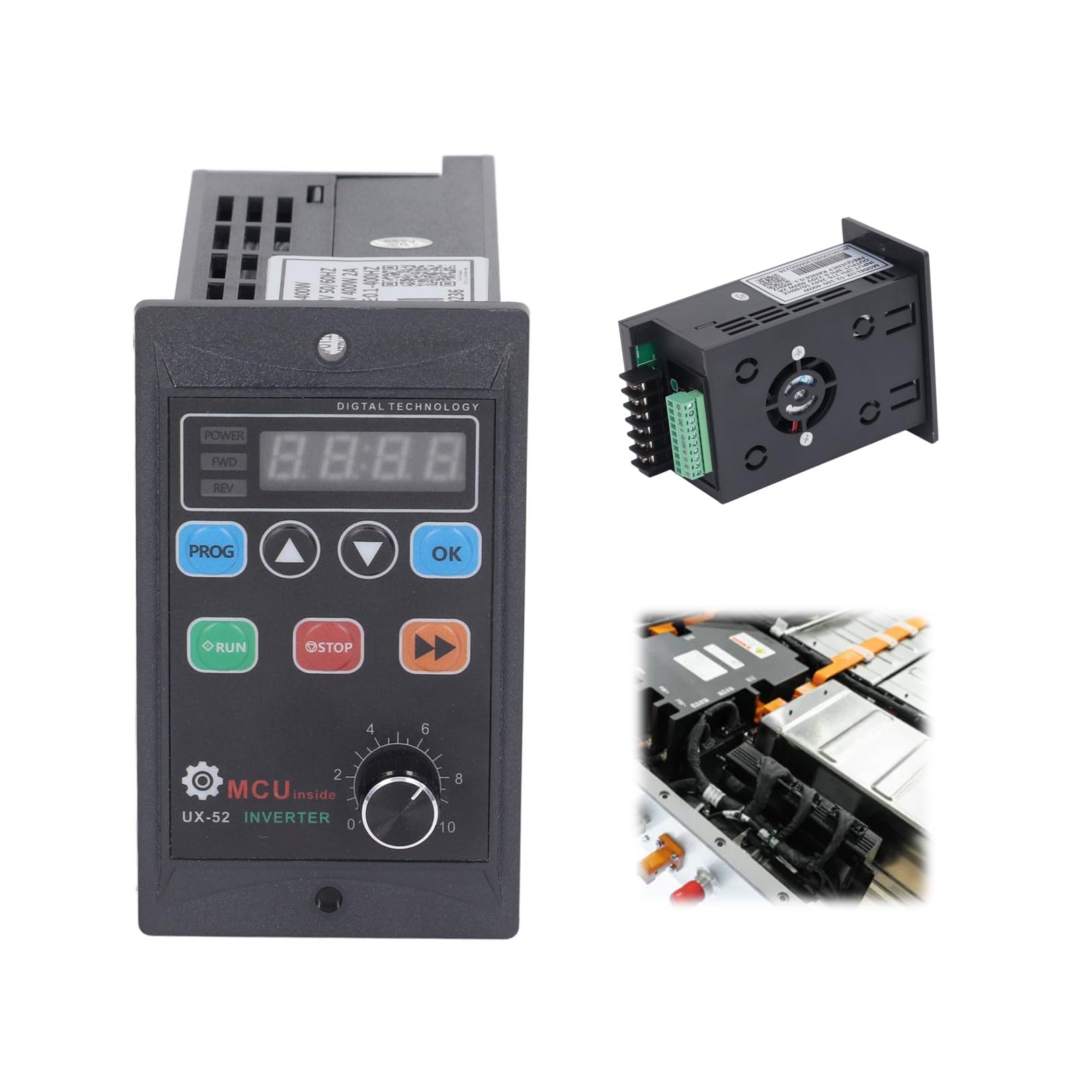 Variable Frequency Drive Controller, 400W Mini Motor VFD Inverter Single Phase 176?264V Input to 3 Phase 0?220V Output Variable Frequency Drive Controller for Machine Tools