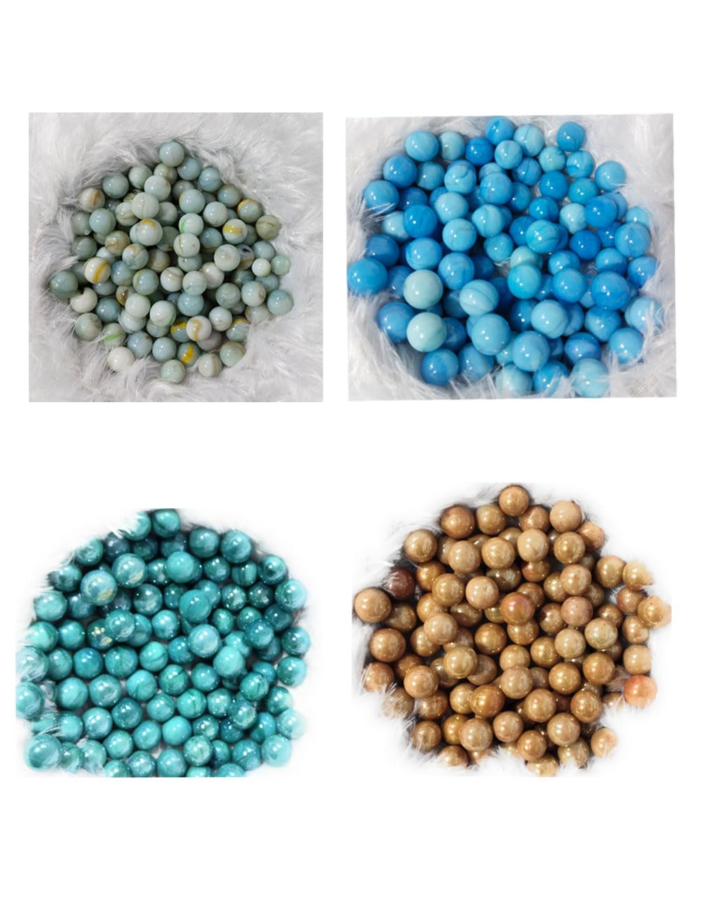 JAGMOOLYA Products Decorative (50 Sea Blue + 50 Golden + White +50 Sky Blue) Glass Marble Kanche Pebbles for Decoration&Kids Playing Kanche/Goli Glass Marbles-image-48