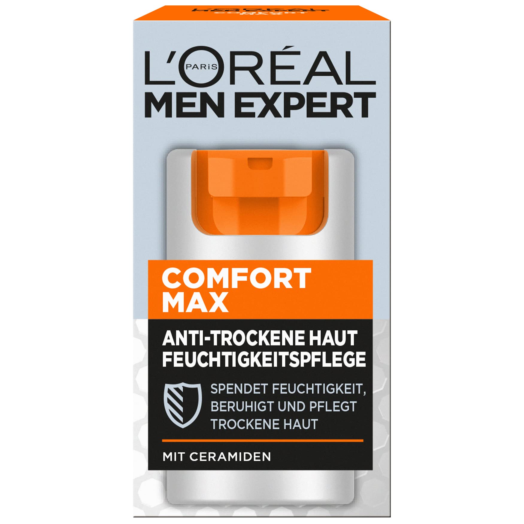 L'Oréal Men Expert Comfort Max Anti Dry Skin Moisturiser, Moisturises and Soothes Dry Skin, 1 x 50ml, 50 ml (Pack of 1)