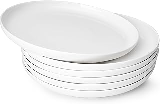 Sweese Porcelain Dinner Plates Set of 6, 10 Inch Lightweight Round Dish ...