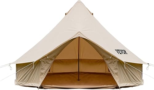 Miniatura 8 de Happybuy Canvas Bell Tent 4 Seasons Breathable 100 Cotton Canvas Yurt Tent - wStove Jack Luxury Glamping Tent Waterproof Canvas Tents for Family