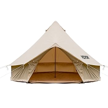 Yurt Tents for Camping 13.1ft Canvas Glamping Tent 4-Season