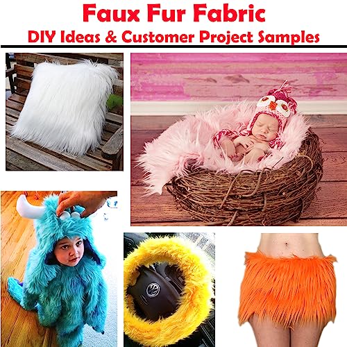 Barcelonetta | One Yard Faux Fur | 36" X 60" Inch | Diy Projects, Craft Supply, Costume, Decoration, Upholstery (White) #TOP1