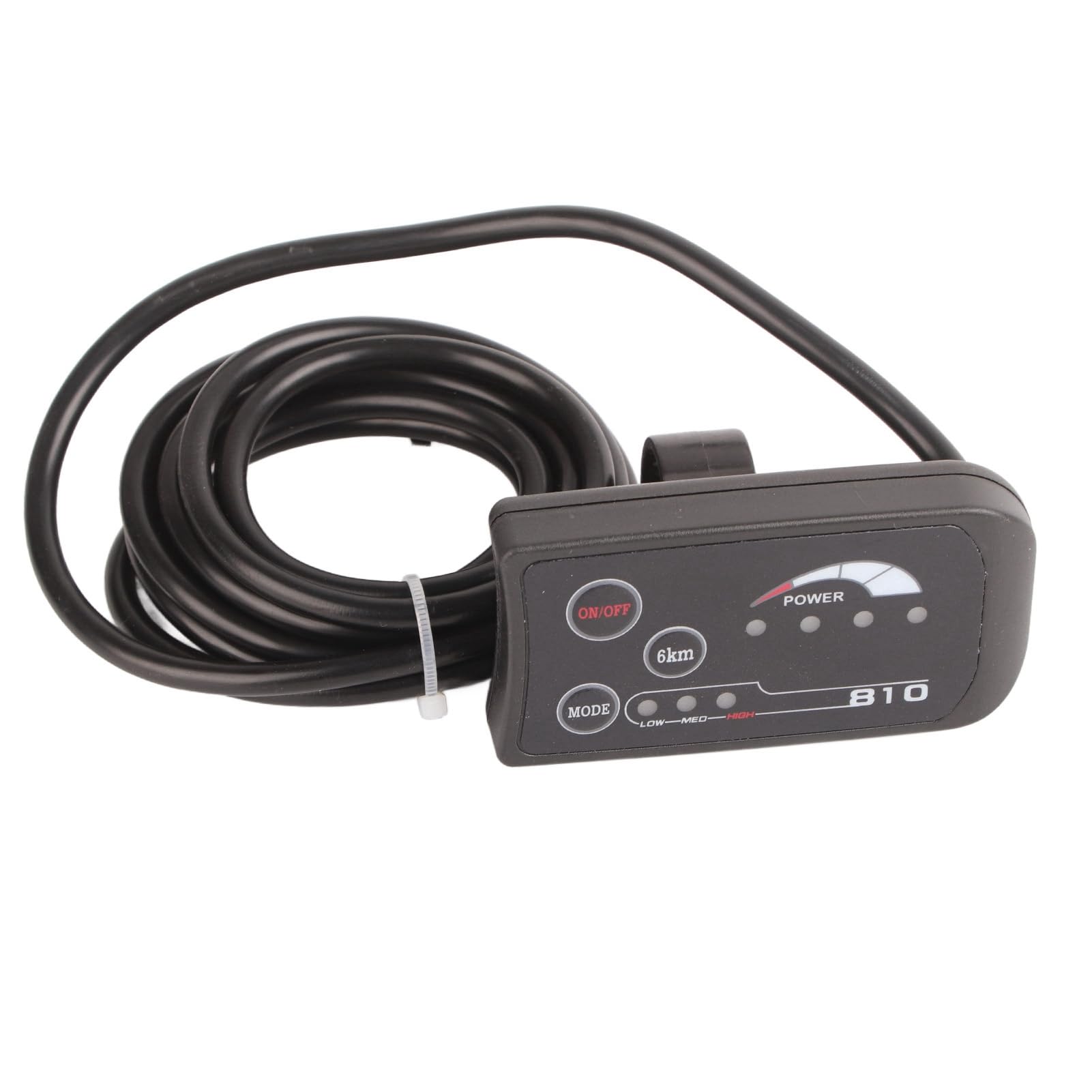 Pannello LCD, display a LED 810 per bicicletta elettrica ABS con pannello di controllo con cavo a 5 fili, nero