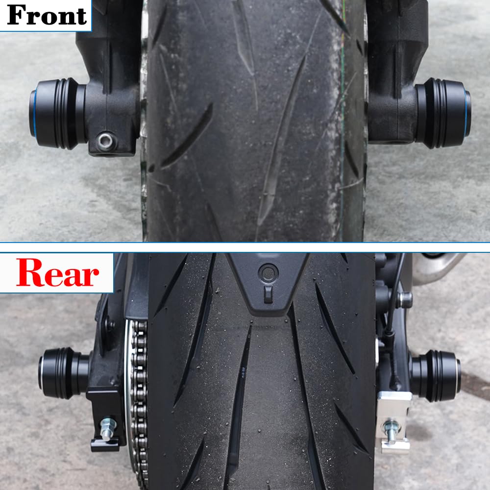 Passend Für MT07 MT 07 MT-07 FZ07 2014-2022 2023 2024 GabelSchutz Sturzpads Zubehör Motorrad Hinterrad Vorderachse Fallschutz Radschutz (Schwarz)