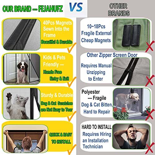 Image of Magnetic Garage Door Screen 14x10ft for 1 2 Car, Doors Durable Fiberglass Heavy Duty Mesh Magnetic Net, Pets Friendly Retractable for Carport Garage Patio Porch (Black, 14x10ft)