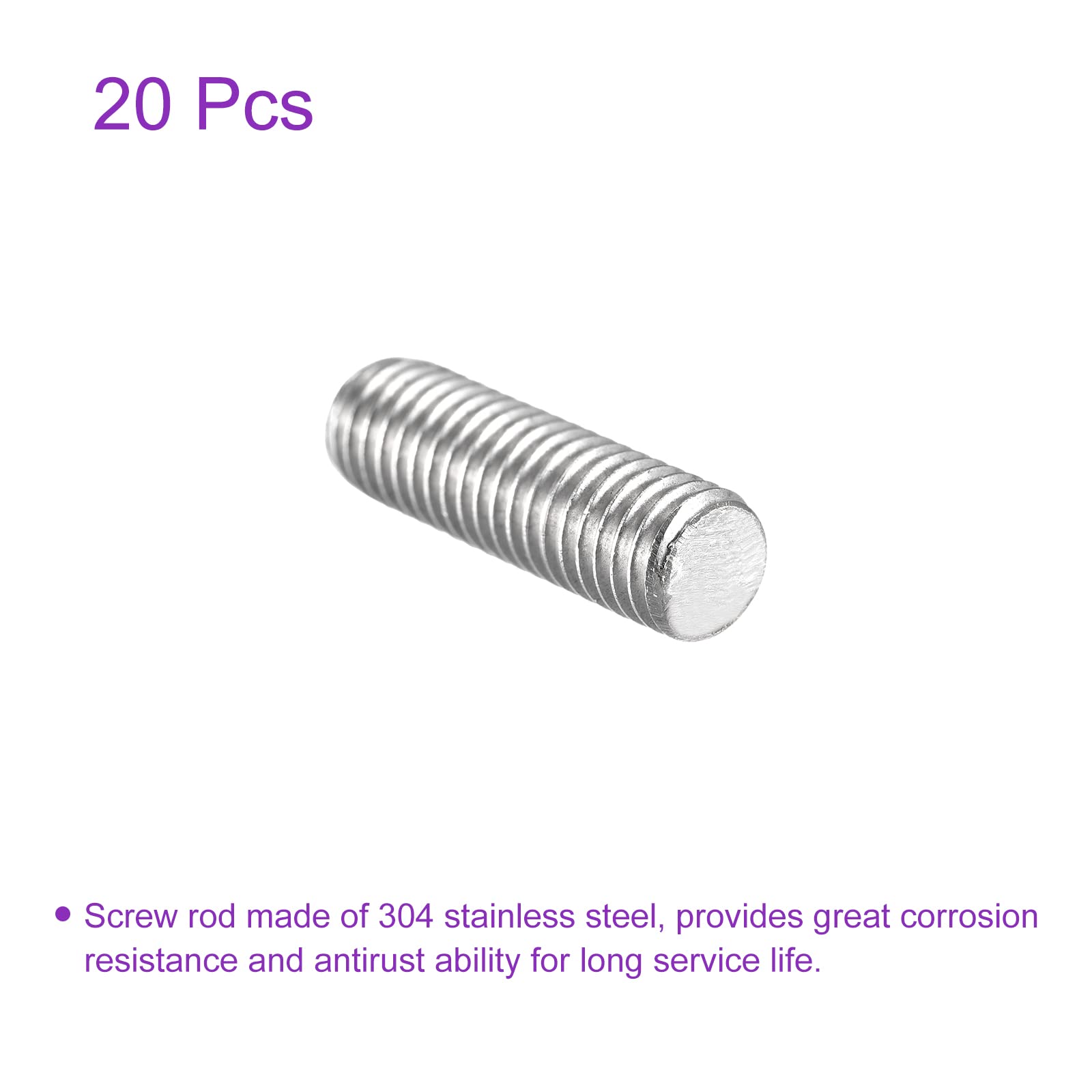2 Aste Filettate M5 X 250mm In Acciaio Inox 304 - Completamente Filettate