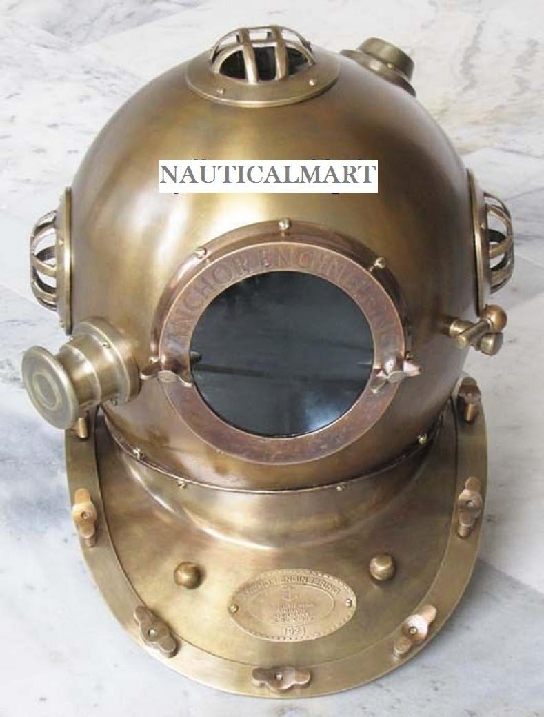 Nautical Anchor Engineering Steel Deep Sea Antique Divers Diving Helmet by Nauticalmart