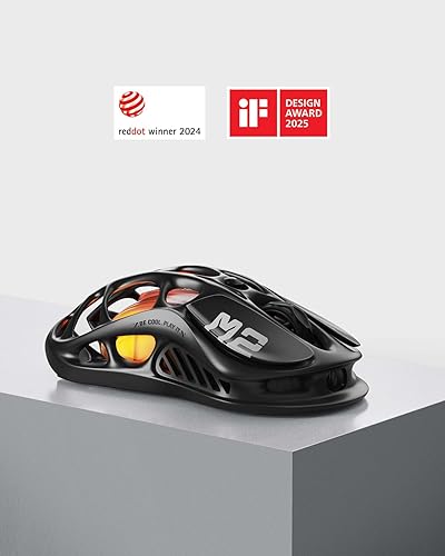 Miniatura 2 de GravaStar Mercury M2 - Mouse inalámbrico para juegos con 26,000 DPI, sensor PAW3395DM, diseño ligero ahuecado de 2.79 oz, 5 botones programables, 5