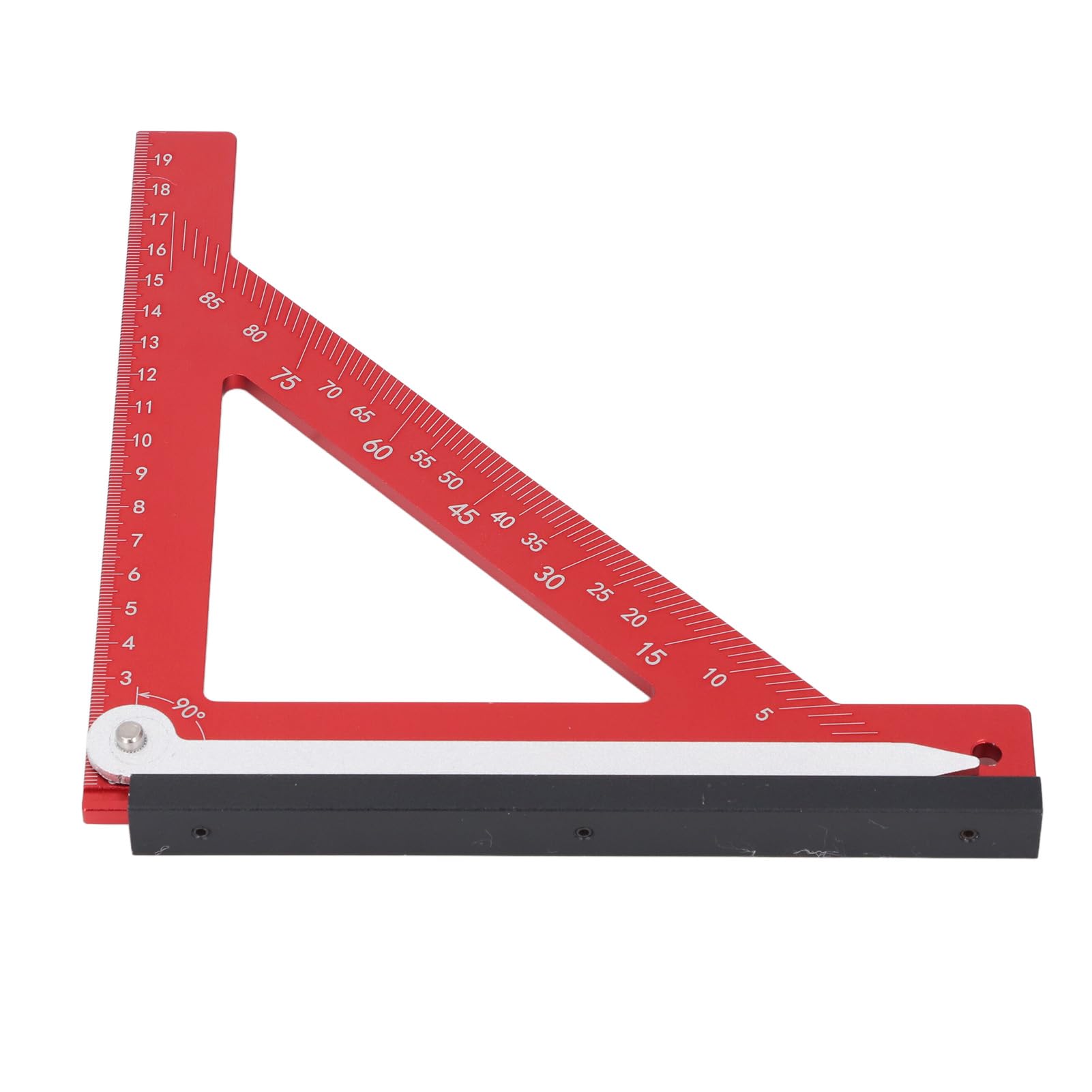 Escuadra de carpintero de aleación de aluminio, escuadra de marco para carpintería, escuadra de viga de 90 grados con auxiliar de medición de ángulo, regla triangular de metal