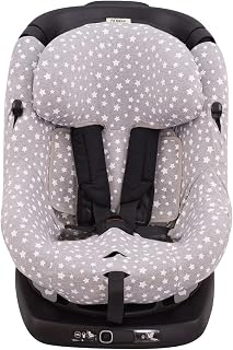 JYOKO Kids Funda de algodón para Silla de Coche Compatible con Bebé Confort AxissFix (White Star)