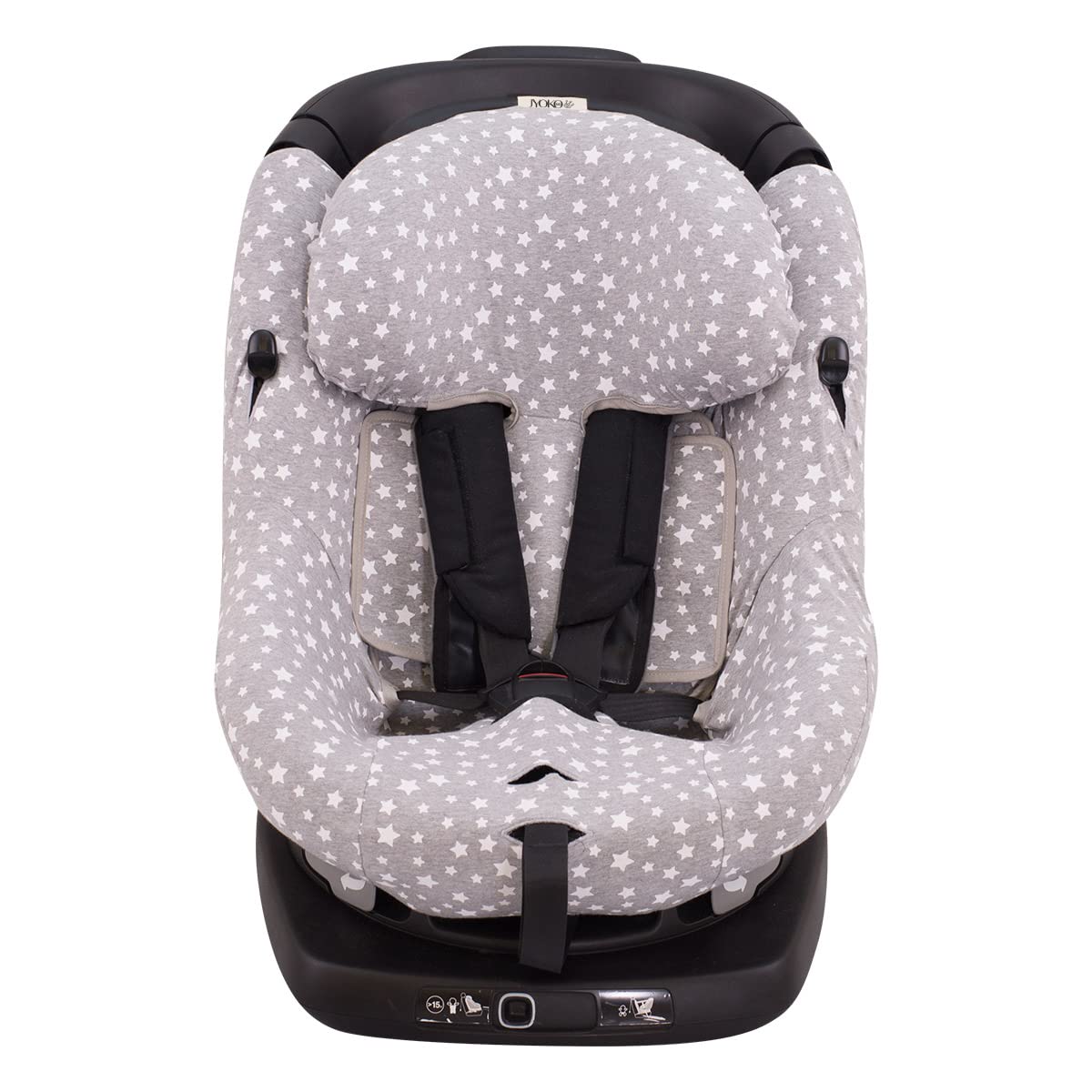 JYOKO KIDS Bawełniany pokrowiec na fotelik samochodowy kompatybilny z Baby Comfort AxissFix (White Star)