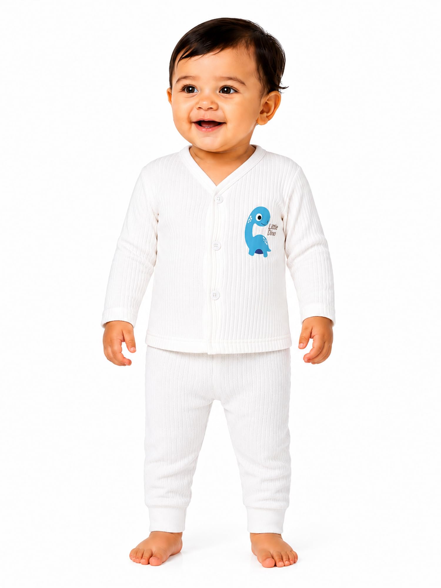 bodycare Unisex Thermal Tops Front Open Full Sleeves Pack of 1-White-picture-46