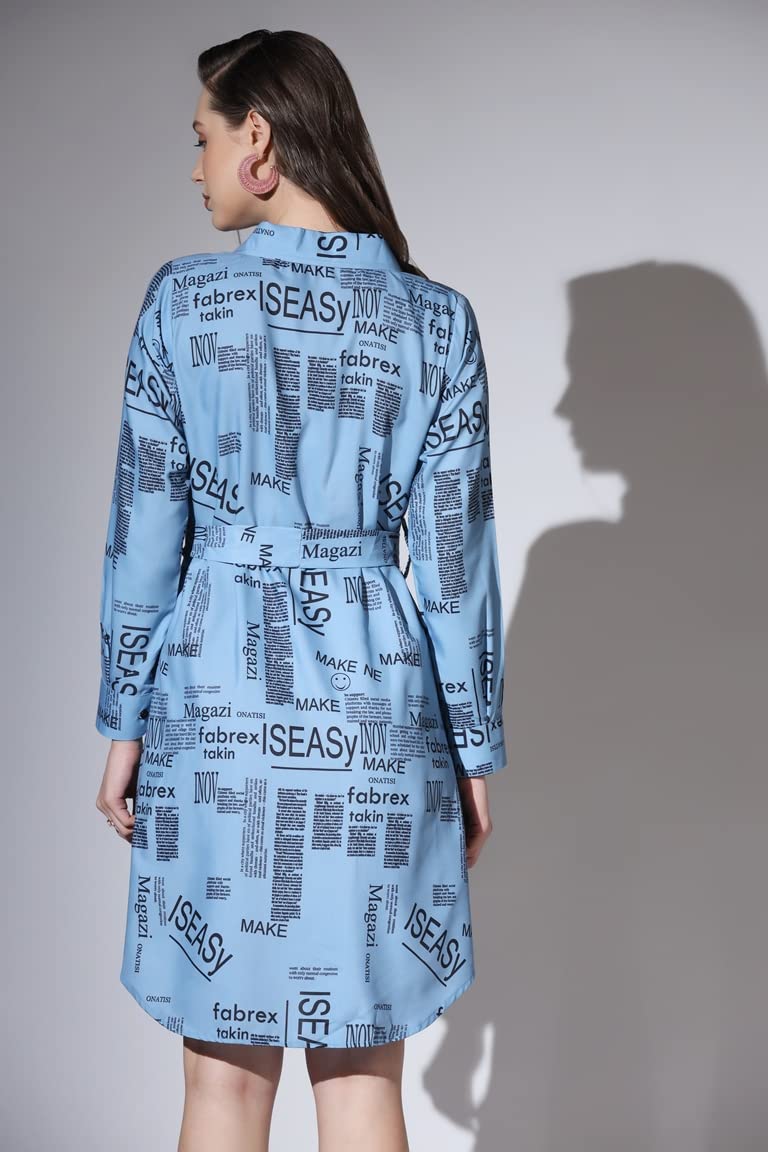 Dhruvi Trendz Womens Rayon Women Western Dresses Regular Fit A-Line (Dt-Wd1072_Blue_M)