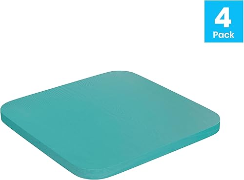 Miniatura 9 de Asiento cuadrado de madera de resina polivinílica con bordes redondeados para taburetes de bar de metal coloridos en menta