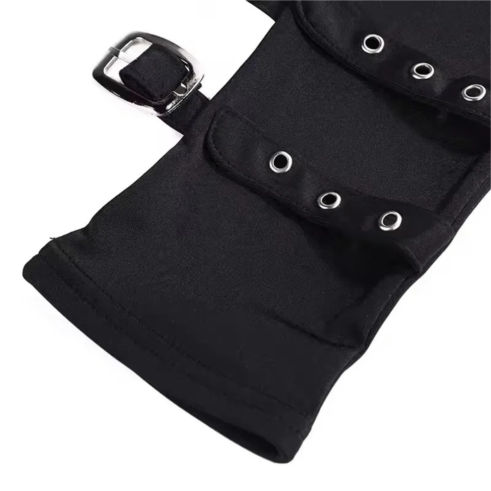 Guantes sin Dedos de Licra con Hebillas y Estilo Punk for Mujer, Estilo Lolita, for Cosplay, actuaciones en Escenario, Baile Callejero. para Mujeres para Cosplay, Fiesta, Carnaval