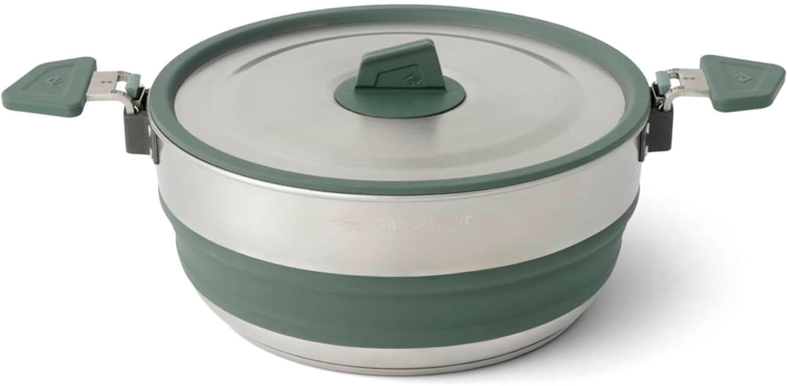 SEA TO SUMMIT - Detour Pot 3L - Zusammenfaltbarer Campingtopf - 2 bis 3 Personen - Abnehmbare Click-Safe-Griffe - Gas & Induktion - Camping-Kochgeschirr aus BPA-freiem Edelstahl & Silikon - 895 g