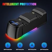 Vista 8 de Fisherg 2 Pack Controllers with Charging Dock Station for PS4 Controller, Wireless Controller Compatible with PS4/Pro/Slim Consoles, with LED
