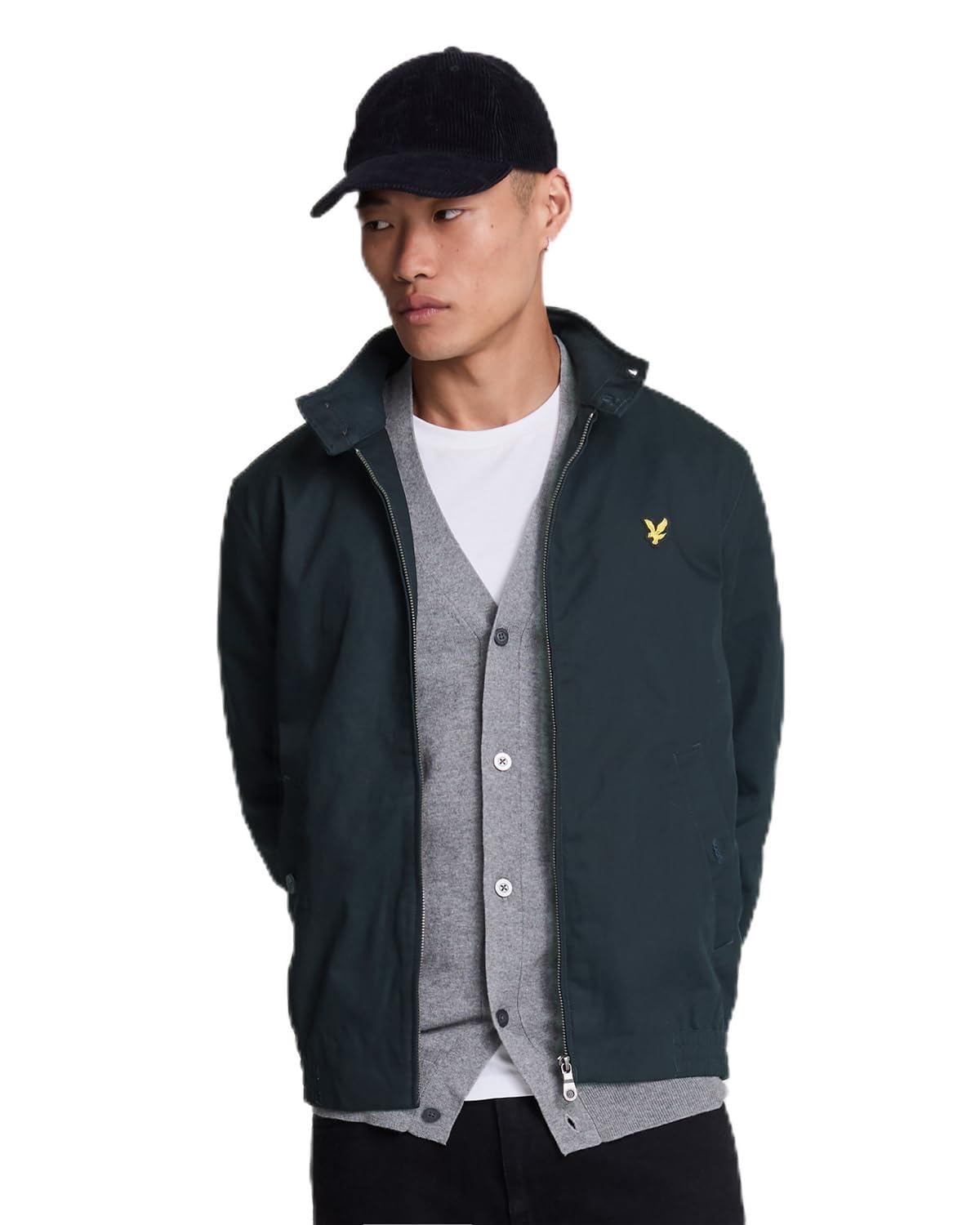 Lyle & Scott Men's Y123 Shrub Green Mid Jackets Zip Through Hooded Jacket L