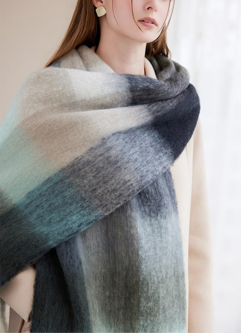 Chunky Scarf for Women Winter Plaid Thick Warm Long Shawl Wraps Cold Weather Big Christmas Fashion Blanket Scarves - Image 5