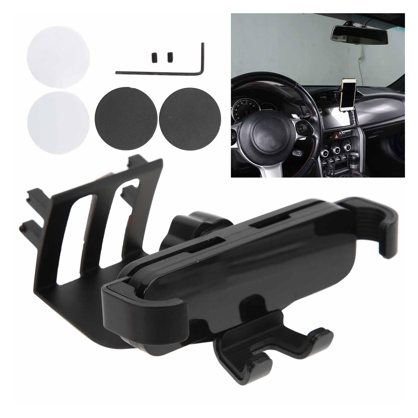 Soporte de teléfono for Coche Negro aleación Aluminio for Rejilla ventilación