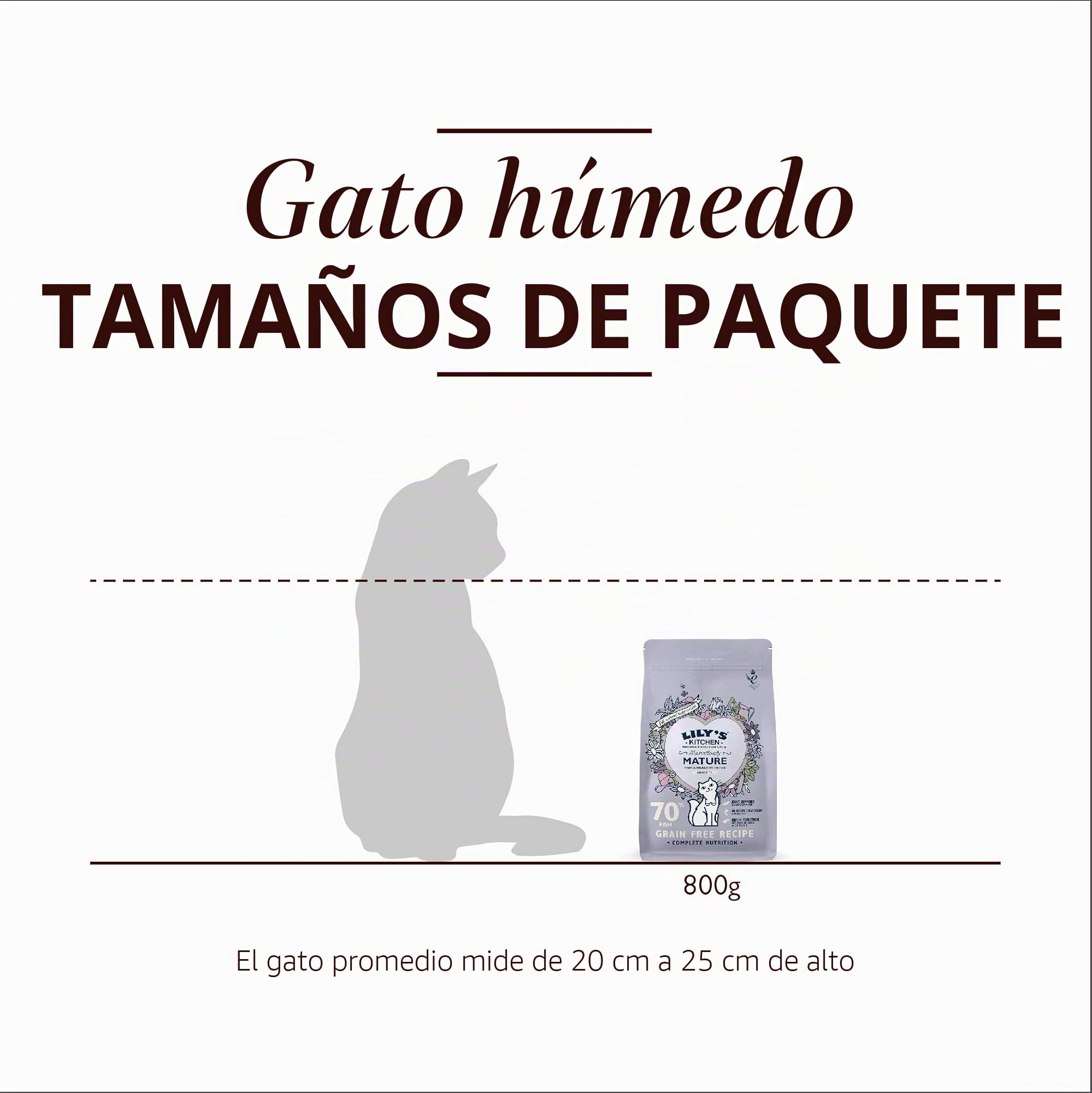 Lily's Kitchen Elaborado con ingredientes naturales alimento seco para gatos mayores pescado blanco con pavo y trucha receta sin cereales 4 x 800g