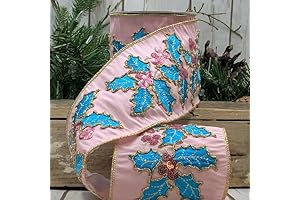 D Stevens Holly Embroidered Ribbon