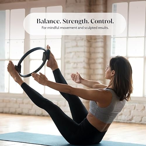 Miniatura 5 de Kit de pilates para entrenamiento en casa – Juego de anillos de pilates con mini bola, anillo de pilates, juego de bandas de resistencia y bandas