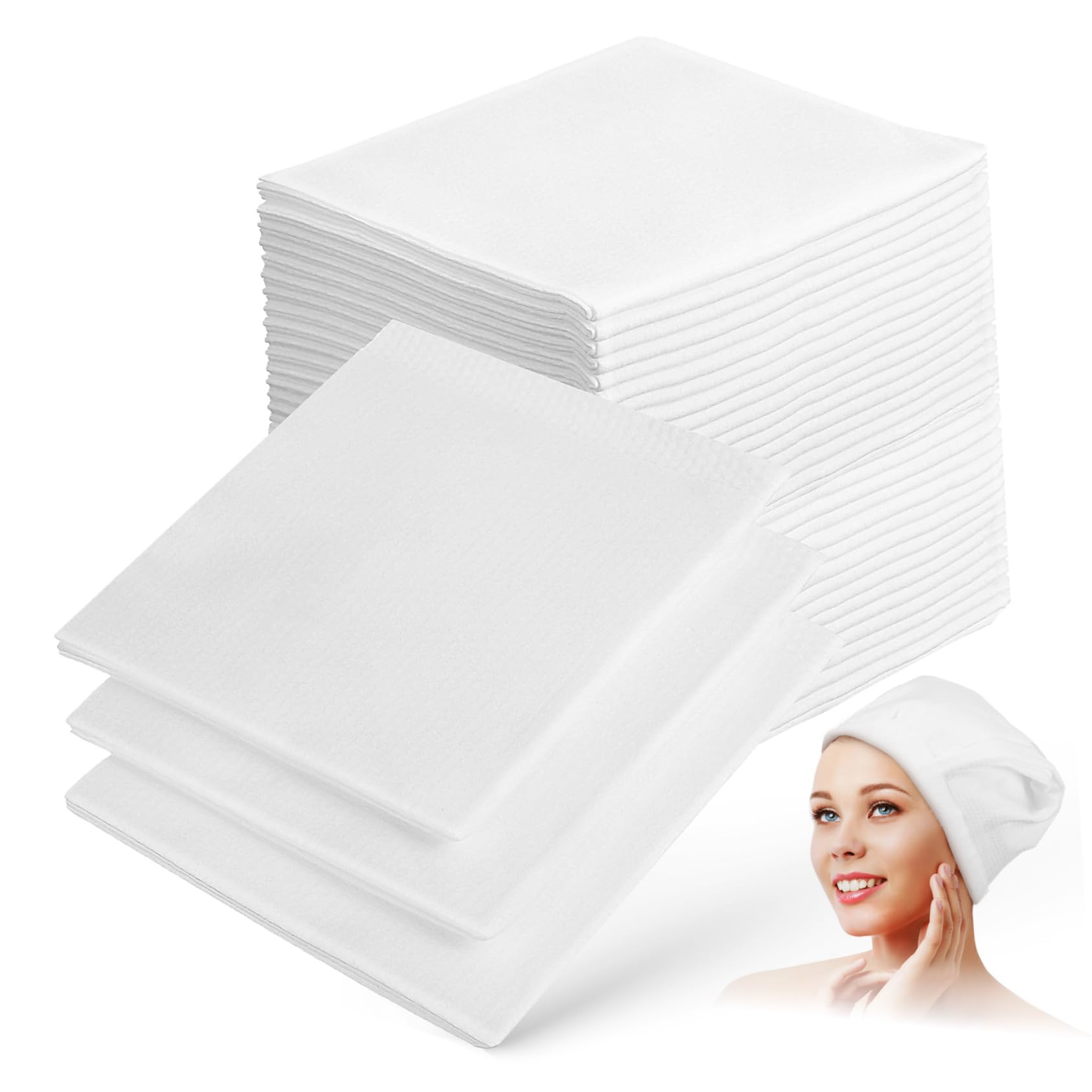 FOMIYES Ft Cotton Hair Drying Towels 200 Disposable Towels 85g 30x65cm for Travel Hotel Salon Use
