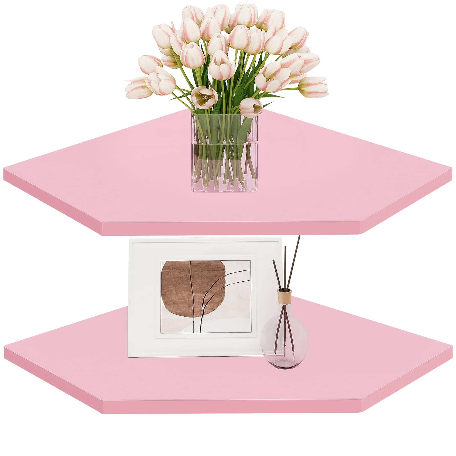 Wandplanken Hout, Hoek Planken Voor Muur, Wandplank Voor Slaapkamer, Zwevende Plank Hout, Wandgemonteerde Opbergplanken Voor Woonkamer, Badkamer (Color : Primary color, Size : 7 Tier