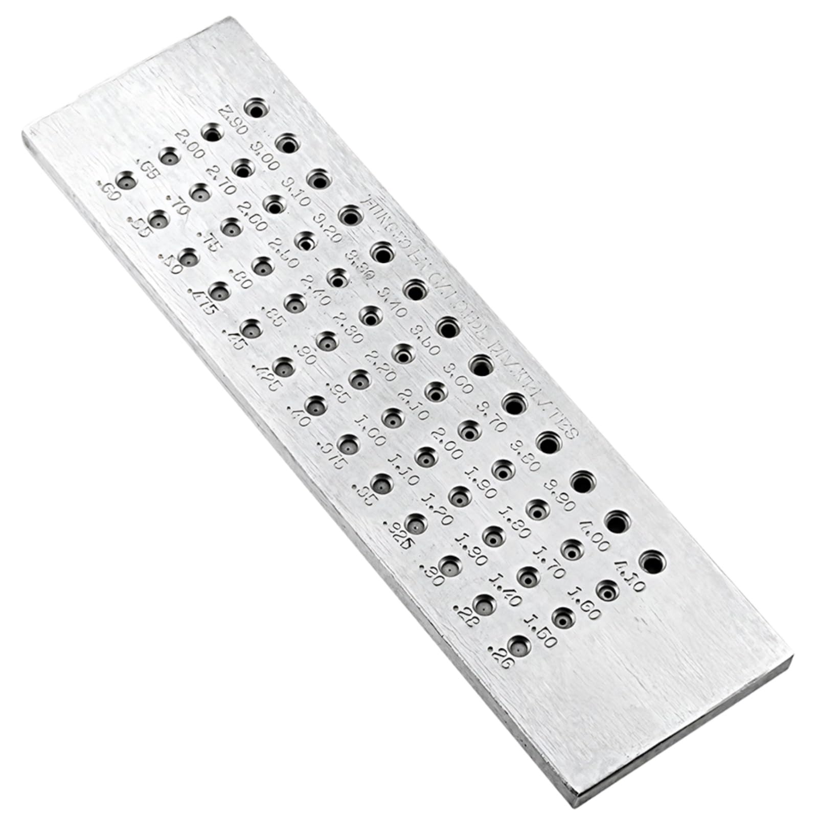 Drahtziehwerkzeug mit 52 Löchern, Ziehplatte aus Wolframstahl für Schmuck, 0,26 bis 4,10 mm, Metall-Drahtreduzierer für Gold und Silber, Größe 8 x 2 Zoll, für präzises Ziehen von Draht