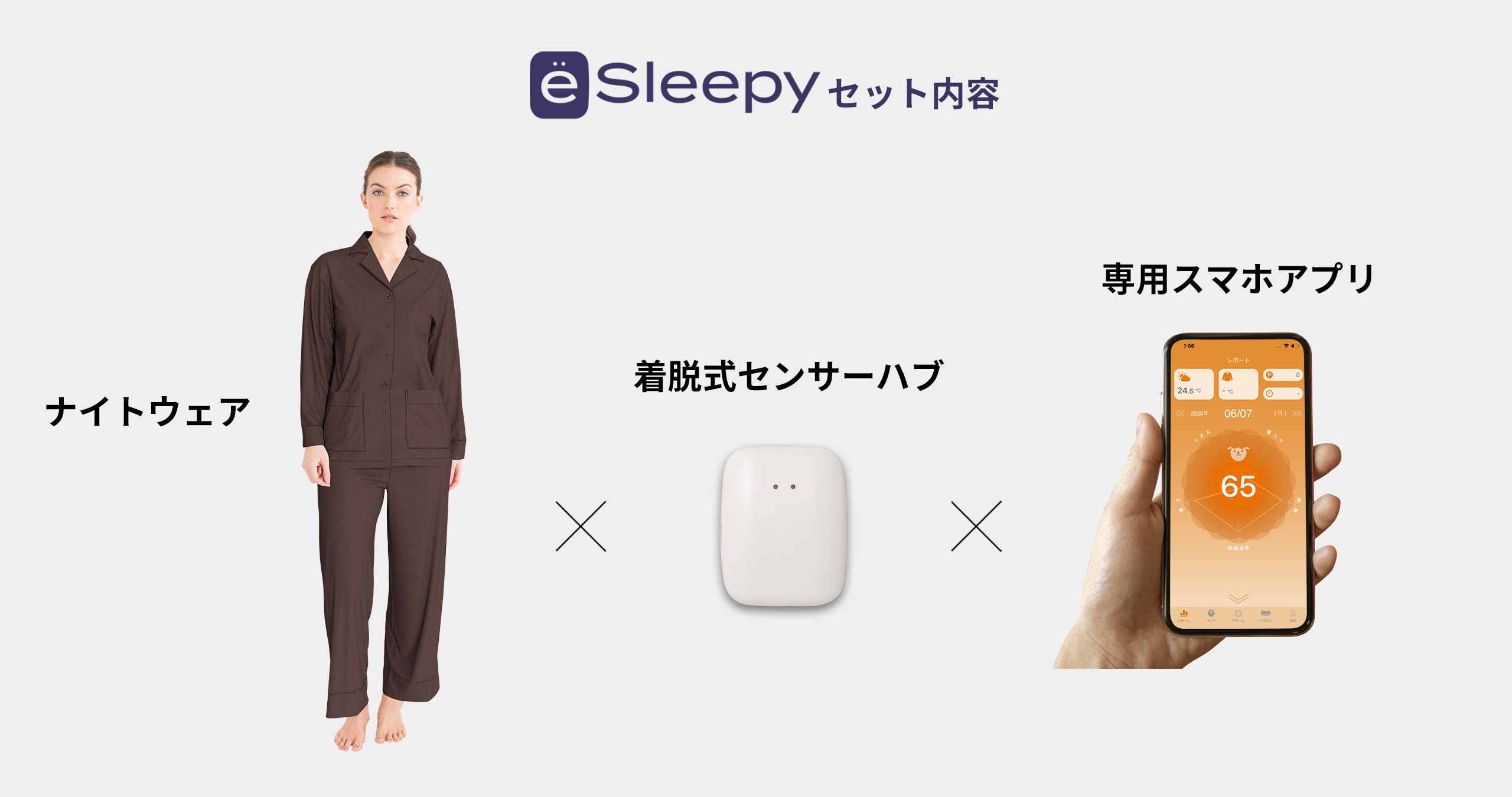 Amazon | イー・スリーピー(eSleepy) 【日本製】睡眠計測ナイトウエア 