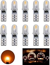 YOUNLEN T5 Bombillas LED, 2721 27 37 286 PC74 Bombilla LED, para luces interiores de salpicadero de coche, reemplazo de lámpara de instrumento automático, 12 V 3014 chips, paquete de 10（Amarillo）